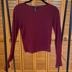 Maroon waffle shirt